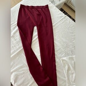 Maroon leggings SOFRA. Size is listed as free size dimensions shown in pictures.